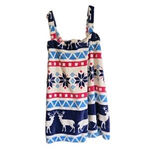 White River Bass Pro Shops Bath Wrap Deer Blue 1 Size Fits Most Shower Cover Up